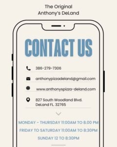 Contact Us – Anthony’s Pizza DeLand